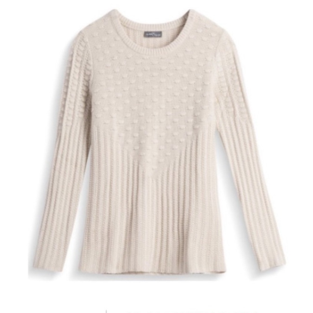41Hawthorn | Poppi Textured Pullover Sweater Beige Long Sleeve Size Small